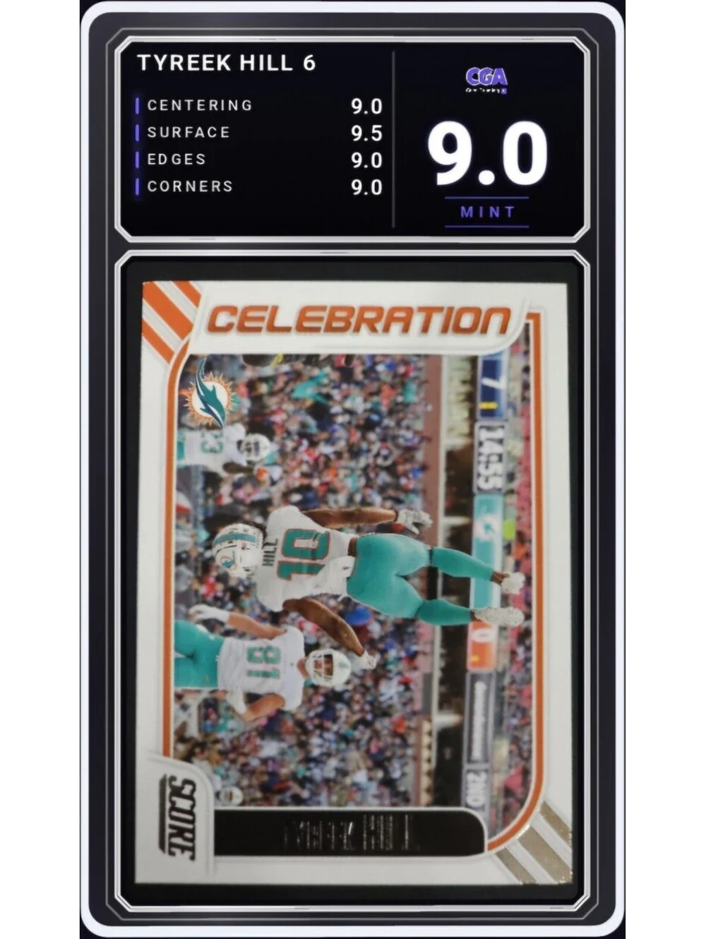 2023 Panini Score Celebration #6 Tyreek Hill Dolphins - CGA 9.0 Digital Grade